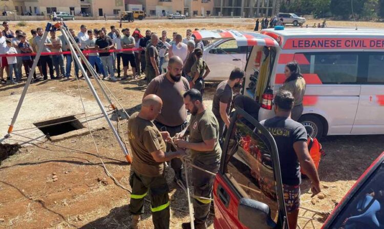 انتشال جثة طفل من بئر مياه