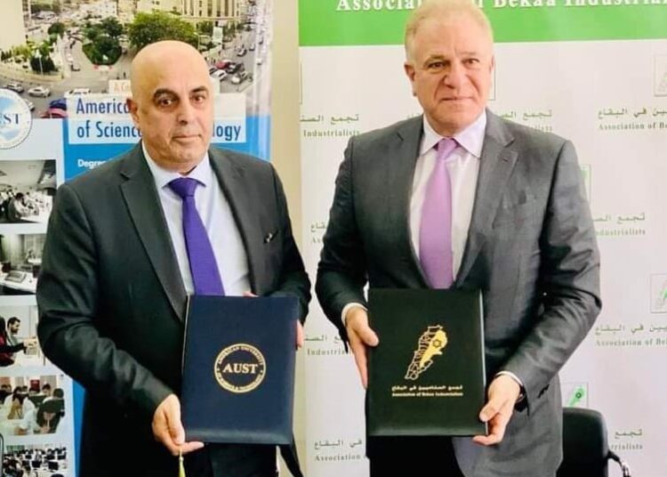 ابو فيصل وصقر وقعا مذكرة تفاهم بين تجمع الصناعيين في البقاع وجامعة AUST