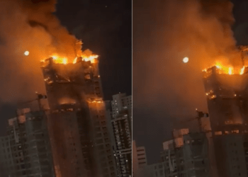 حريق ضخم يلتهم مبنى شاهقاً في البرازيل
