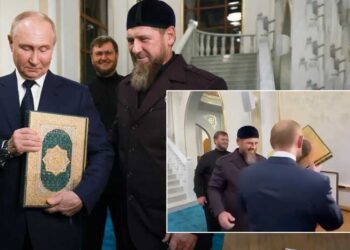 بوتين يُقبل القرآن بالشيشان…..