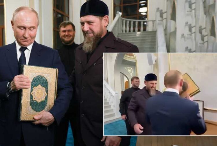 بوتين يُقبل القرآن بالشيشان…..