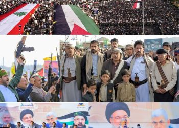 حشود مليونية بالعاصمة صنعاء تؤكد جهوزيتها لمواجهة أي تصعيد للعدو الأمريكي والصهيوني