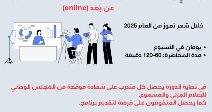 دورة إعداد البرامج التلفزيونية والبودكاست وكيفية المحاورة.. بانتظاركم!!
