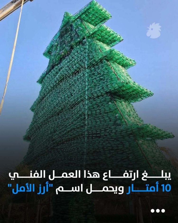 أكبر شجرة أرز بلاستيكية في العالم لشبطيني بالاستقلال